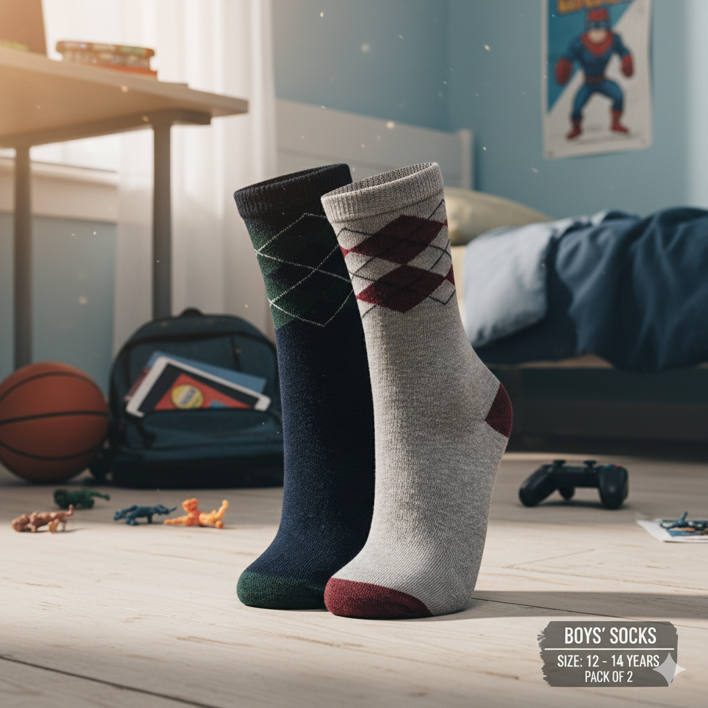 Boy's Argyle Crew Socks