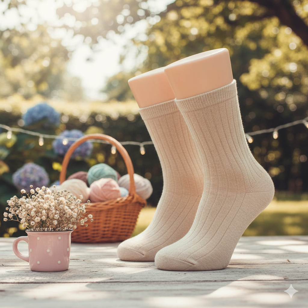Cotton Ribbed Crew Socks for Girls
