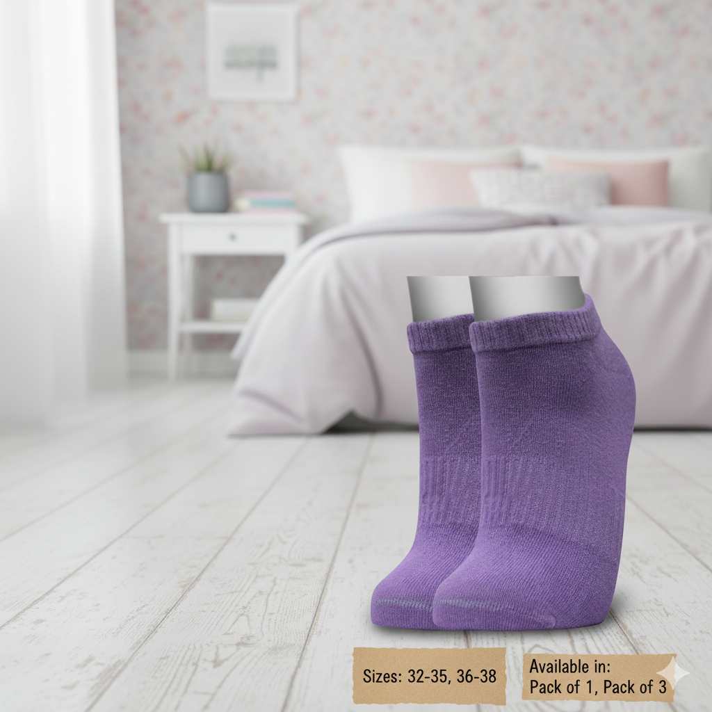 Plain Purple Ankle Socks - Socks For Girl's & Women