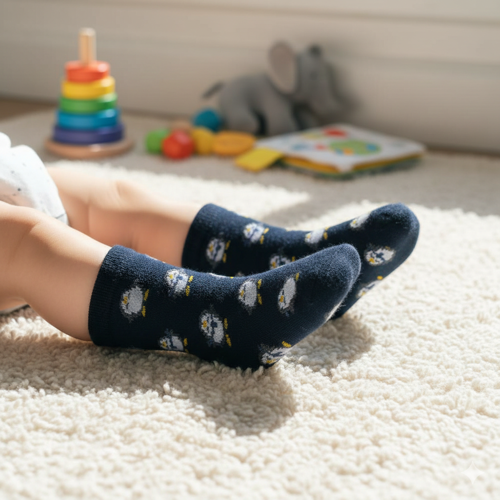 Penguin Print Crew Socks For unisex