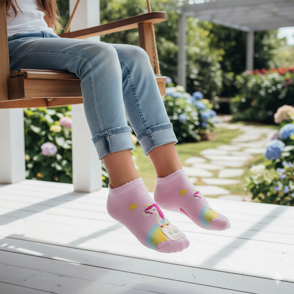 Magical Unicorn Ankle Socks for Girls