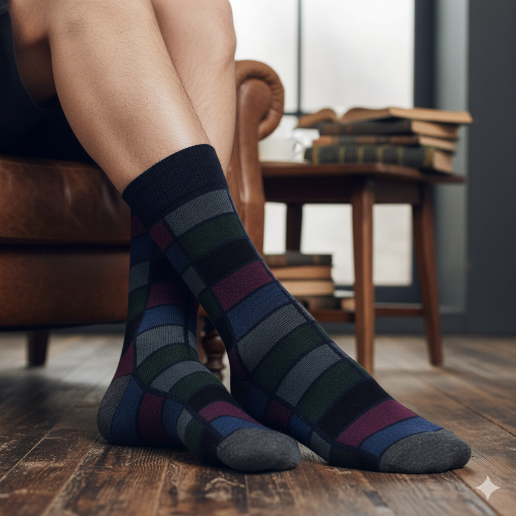 The Statement Grid | Men's Crew Socks