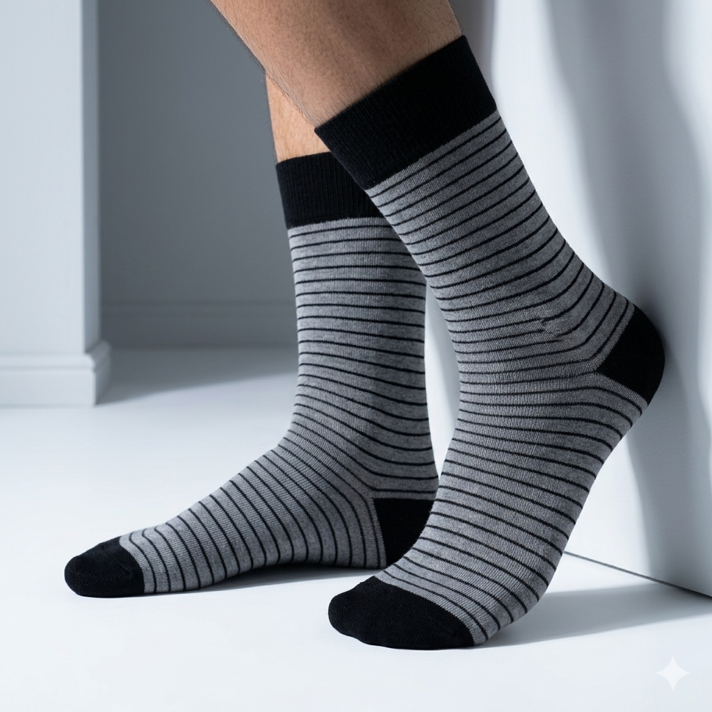 Men Striped Crew Socks