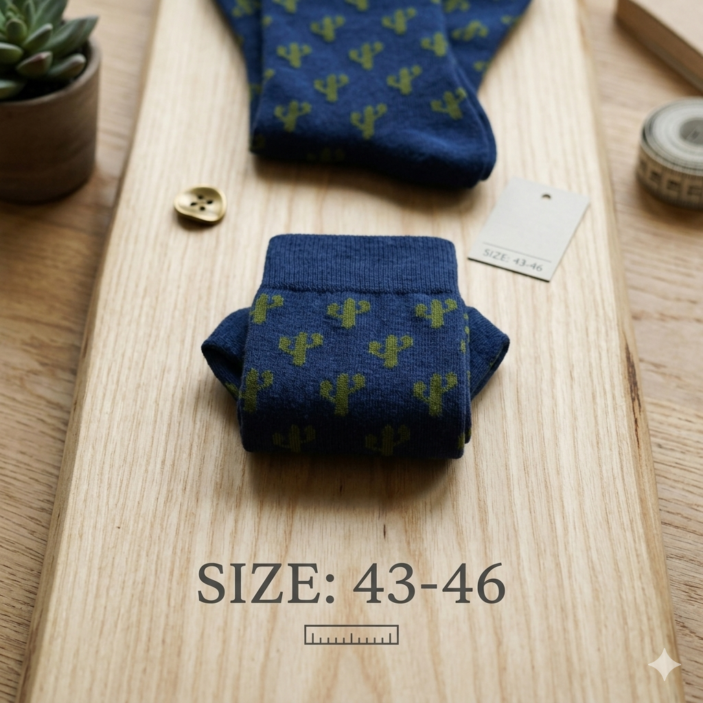 Cactus Print Crew Socks