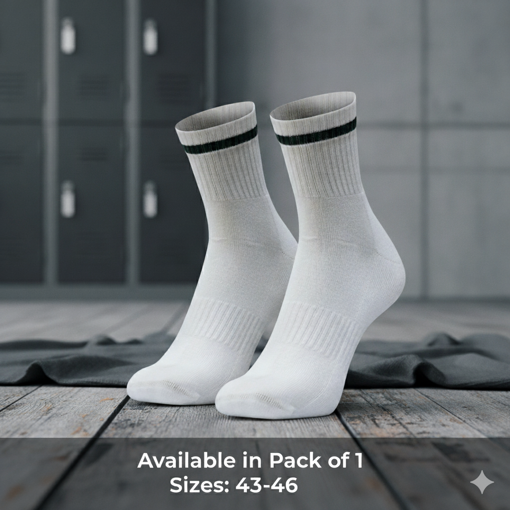 Men Premium Green Stripe Crew Socks