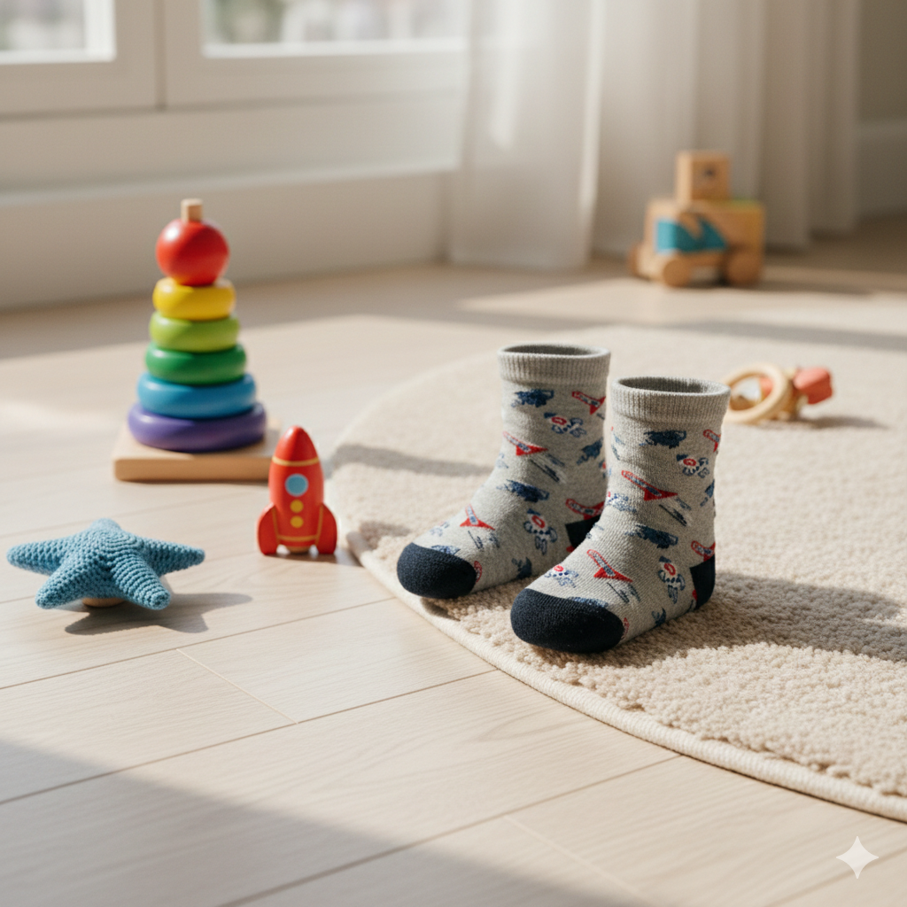 Rocket & Space Adventure Baby Boy Socks