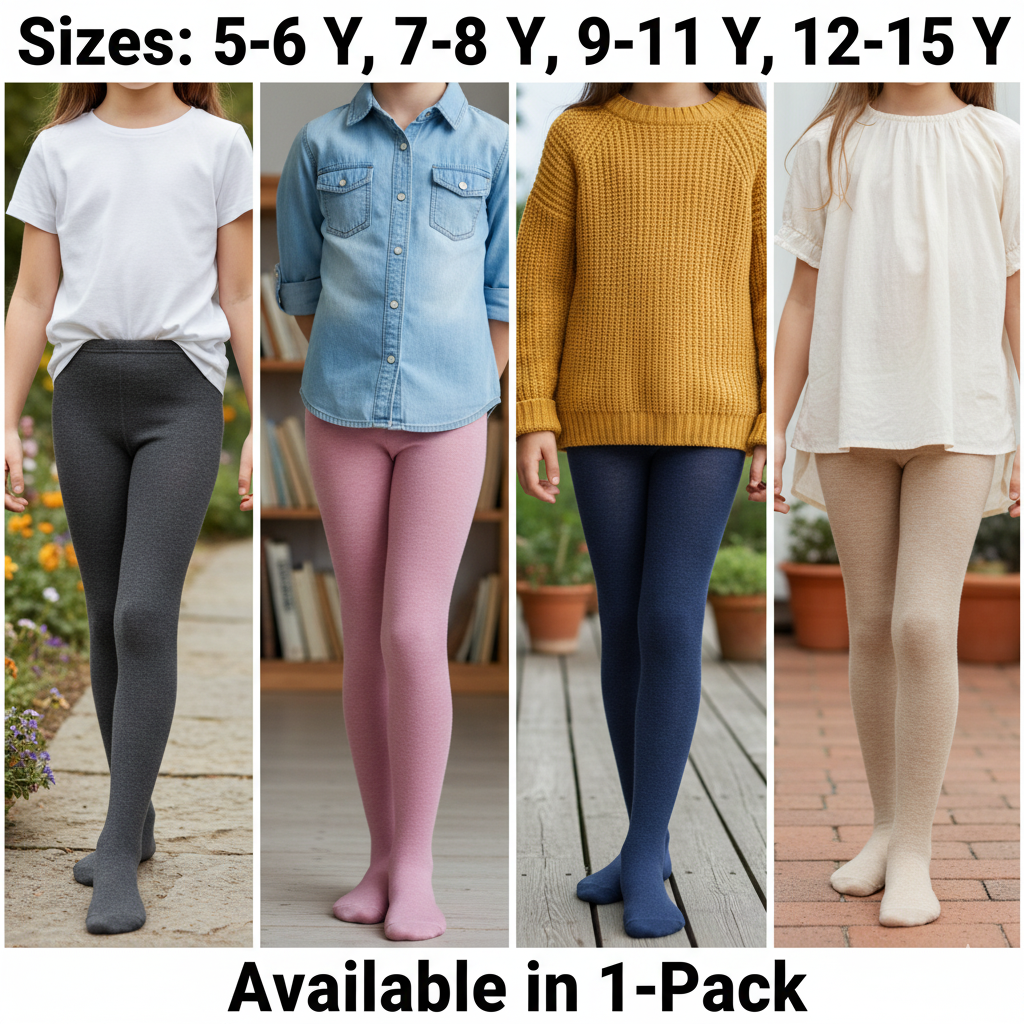 Ultimate Comfort Plain Girl's Tights | Multiple Colors (CJ)