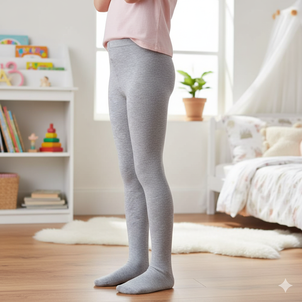 The Ultimate Comfort Plain Light Grey Tights for Girls (SF)