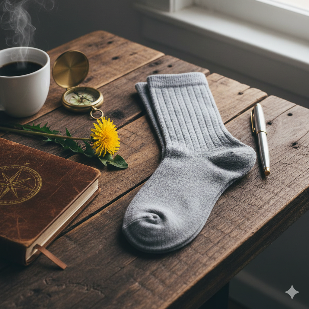 Girls Premium Grey Ribbed Crew Socks