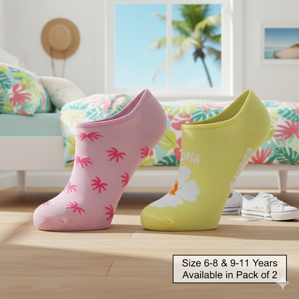 Girl's Flower Print Ankle Socks