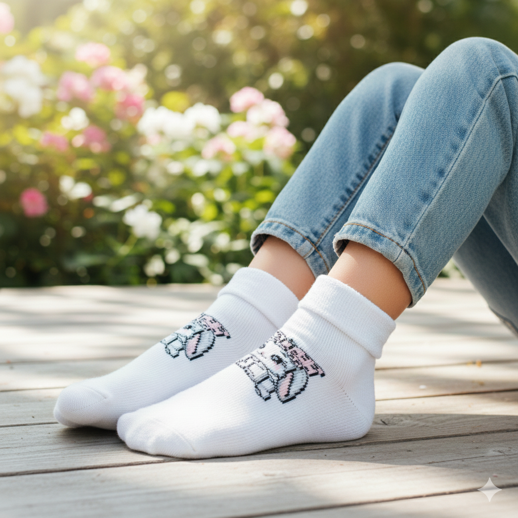 Bunny Print Socks for Girls