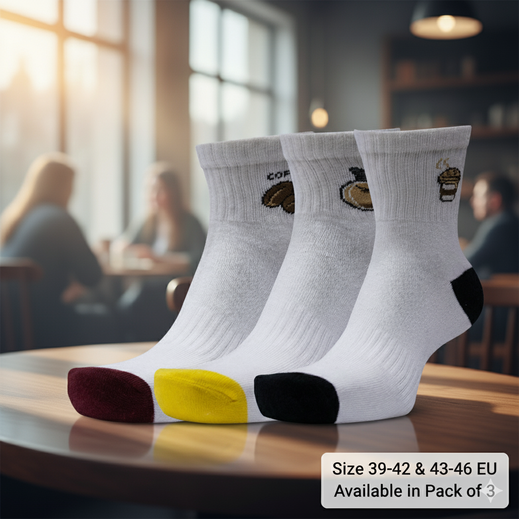 Women Fun & Cute Coffee Design Ankle Socks