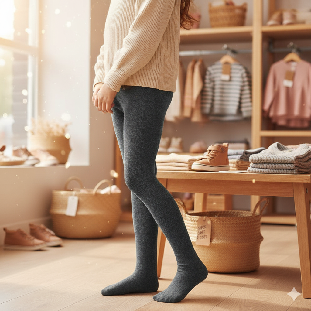 Plain Dark Grey Girls Tights (SF)