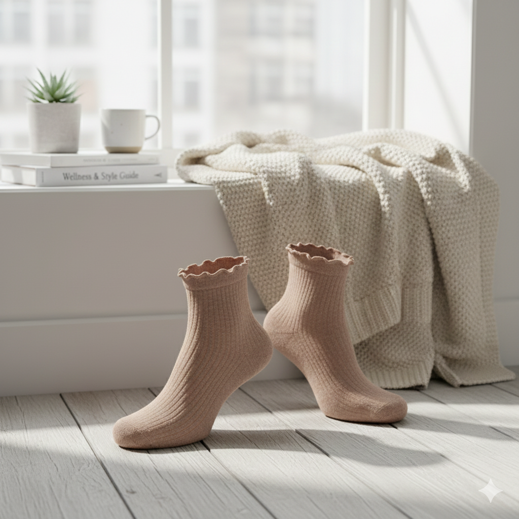 Women Trim Ribbed Ankle Socks