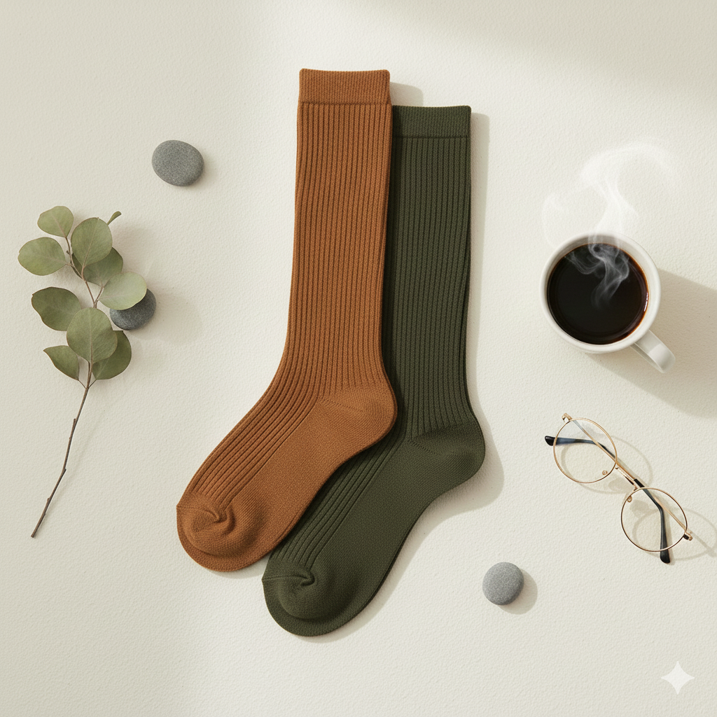 Men Ribbed knee High Socks