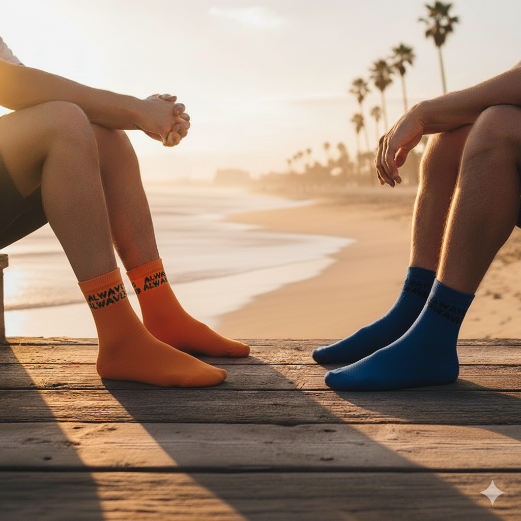 "Always Alwaves" Print Ankle Socks