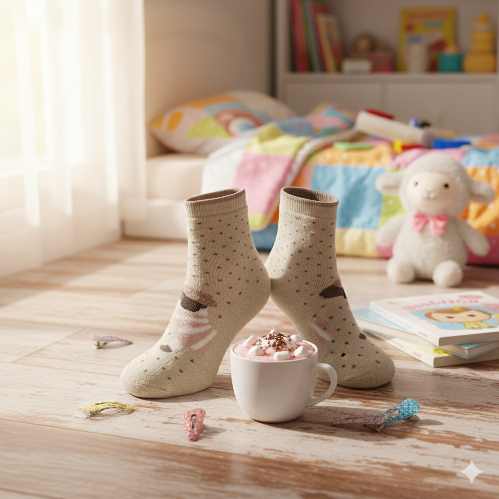 Girls Anti-Slip Cozy Crew Socks