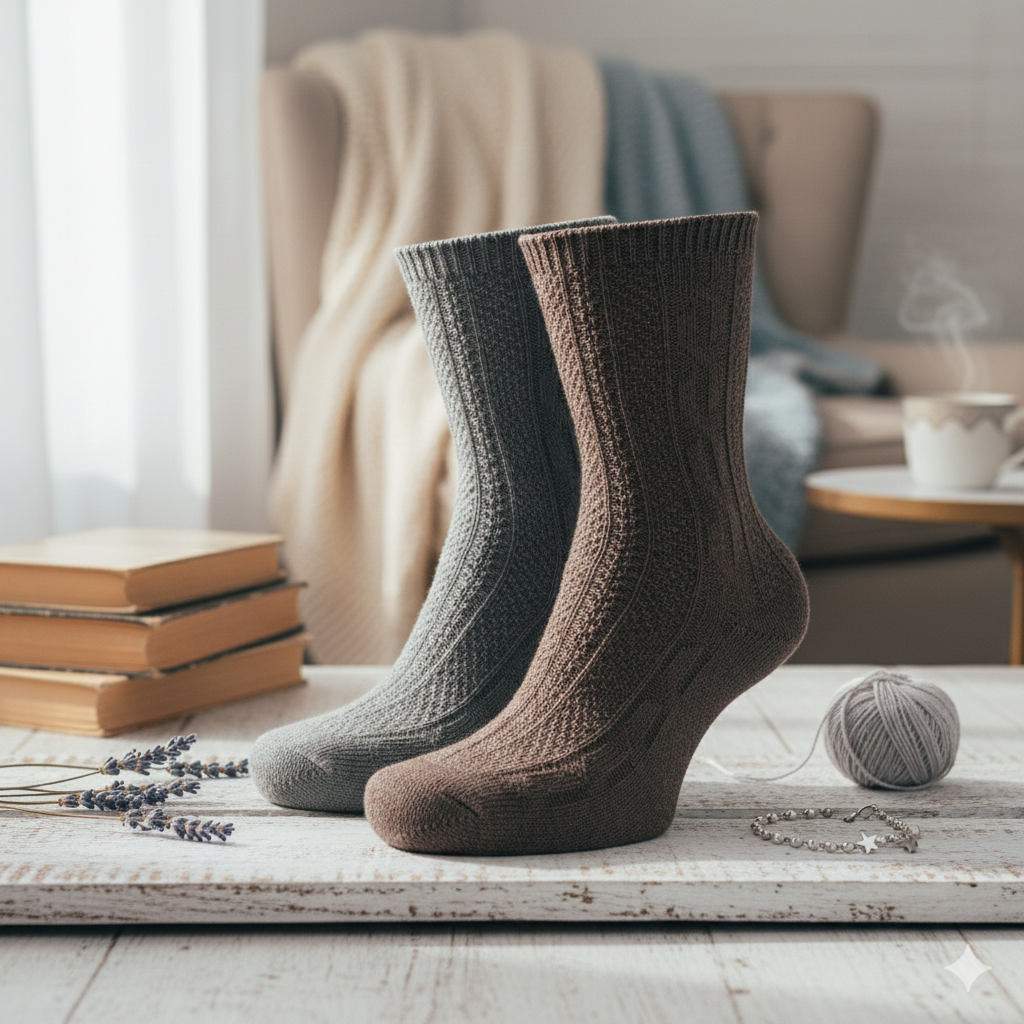 Women Cable Knit Crew Socks