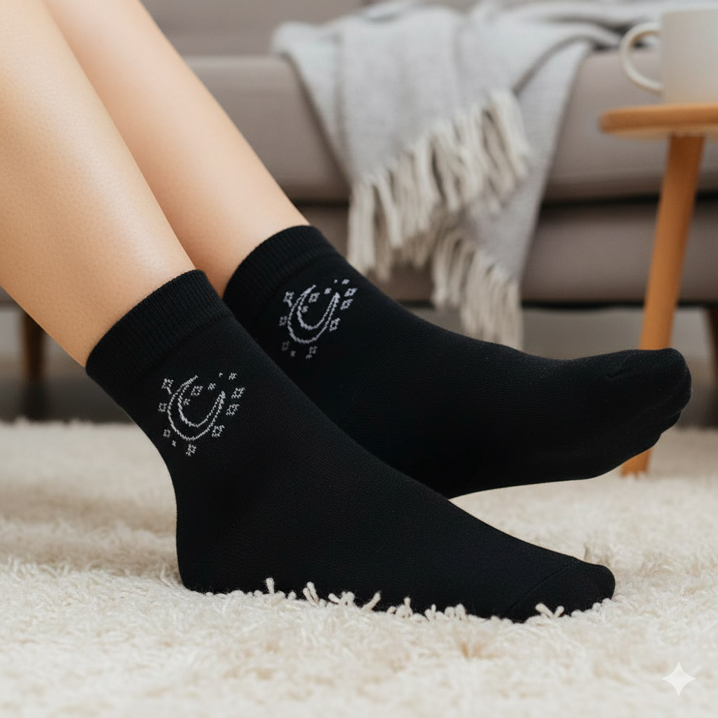 Celestial Moon & Star Ankle Socks