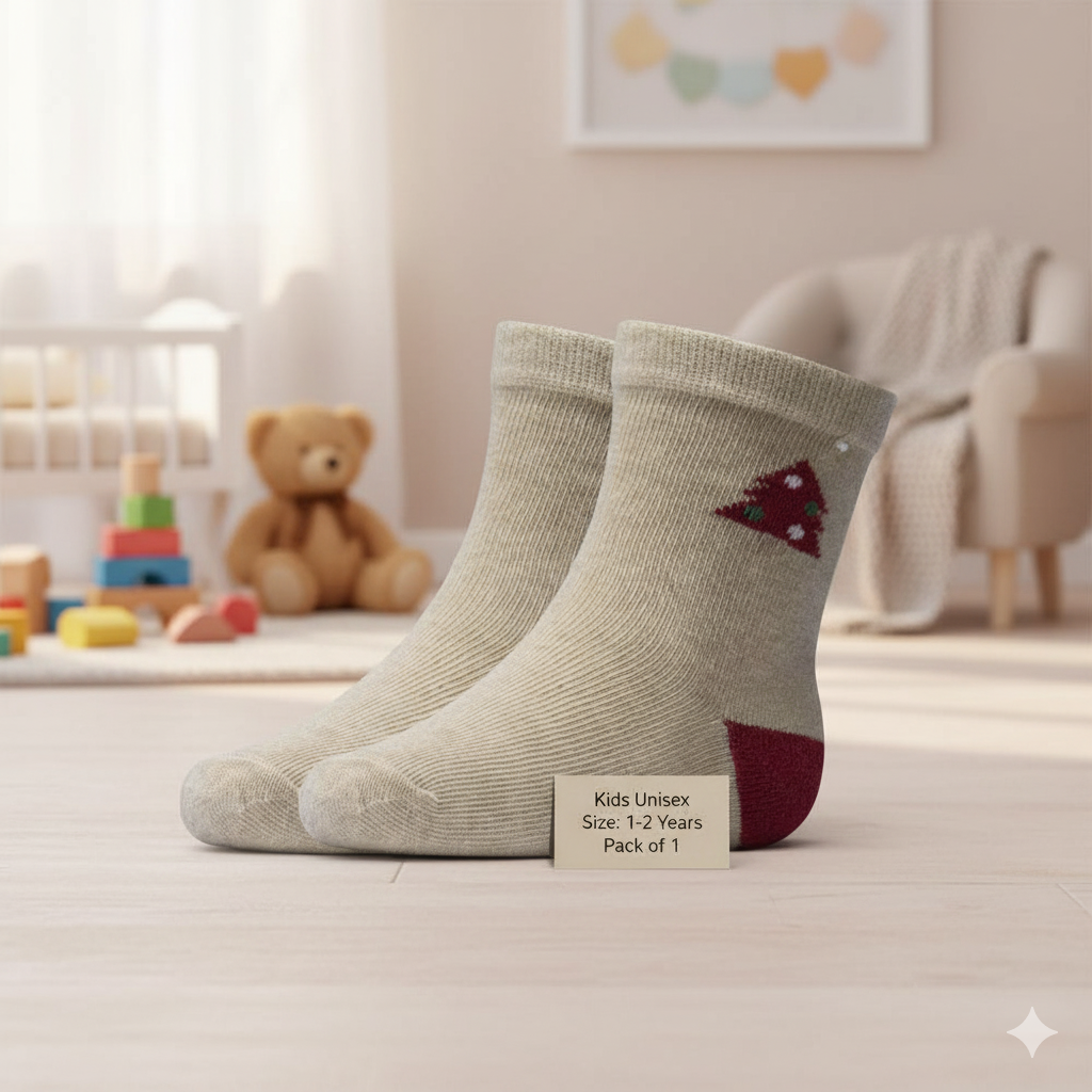 Toddler Cozy Tree Print Crew Socks