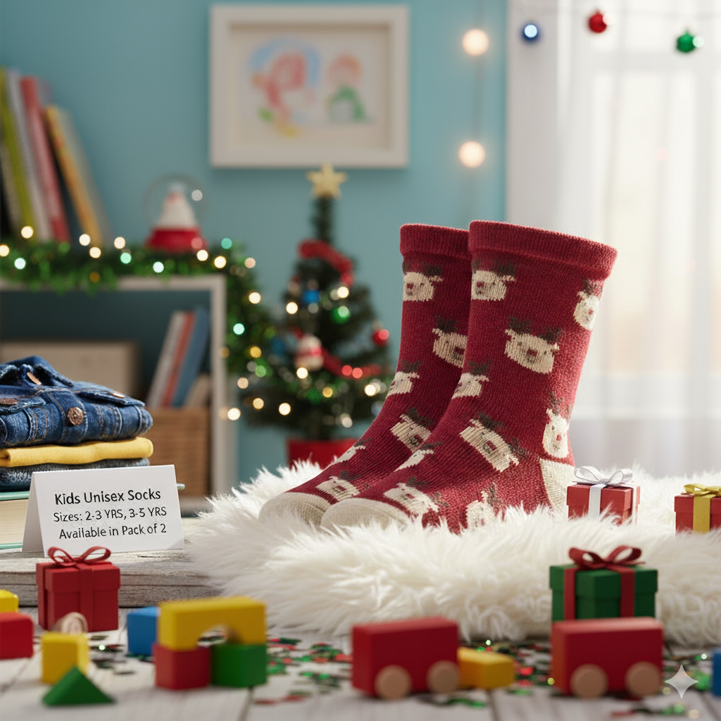 Cozy Reindeer Print Socks for Kids