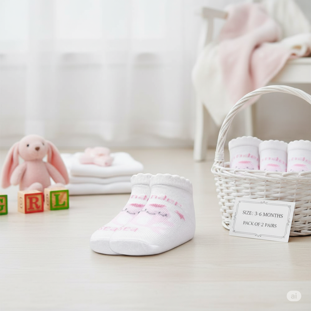 "Under The Sea" Pink Dolphin Baby Girl Ankle Socks