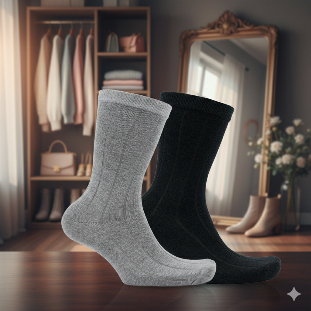 Unisex Ribbed Crew Socks