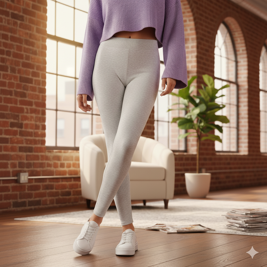 Plain Beige Leggings for Women (OT)
