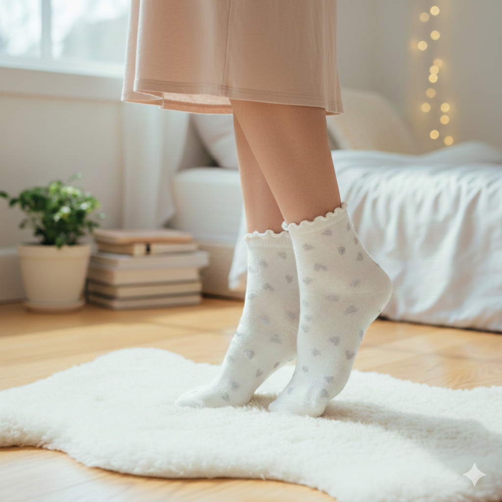 Floral Ruffle Girls Ankle Socks
