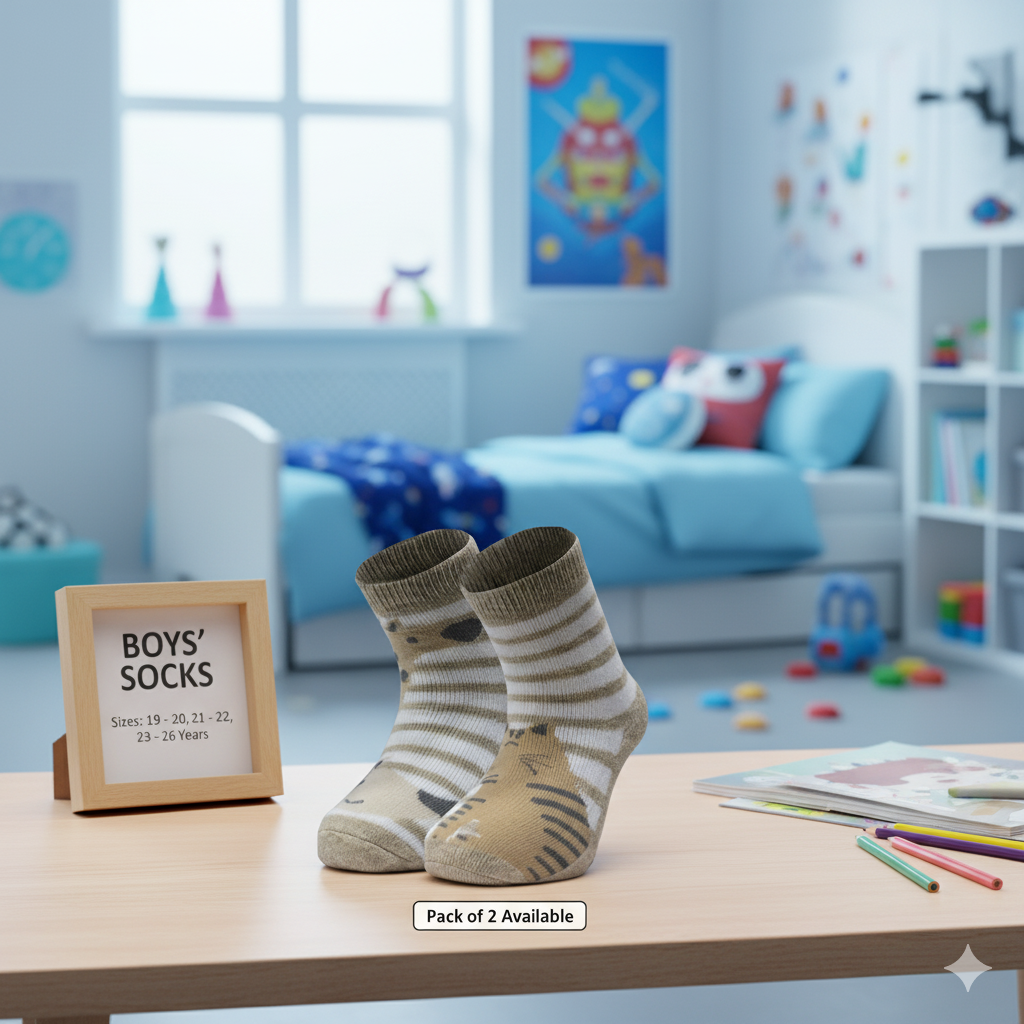 Trendy & Cool Striped Boy's Crew Winter Socks