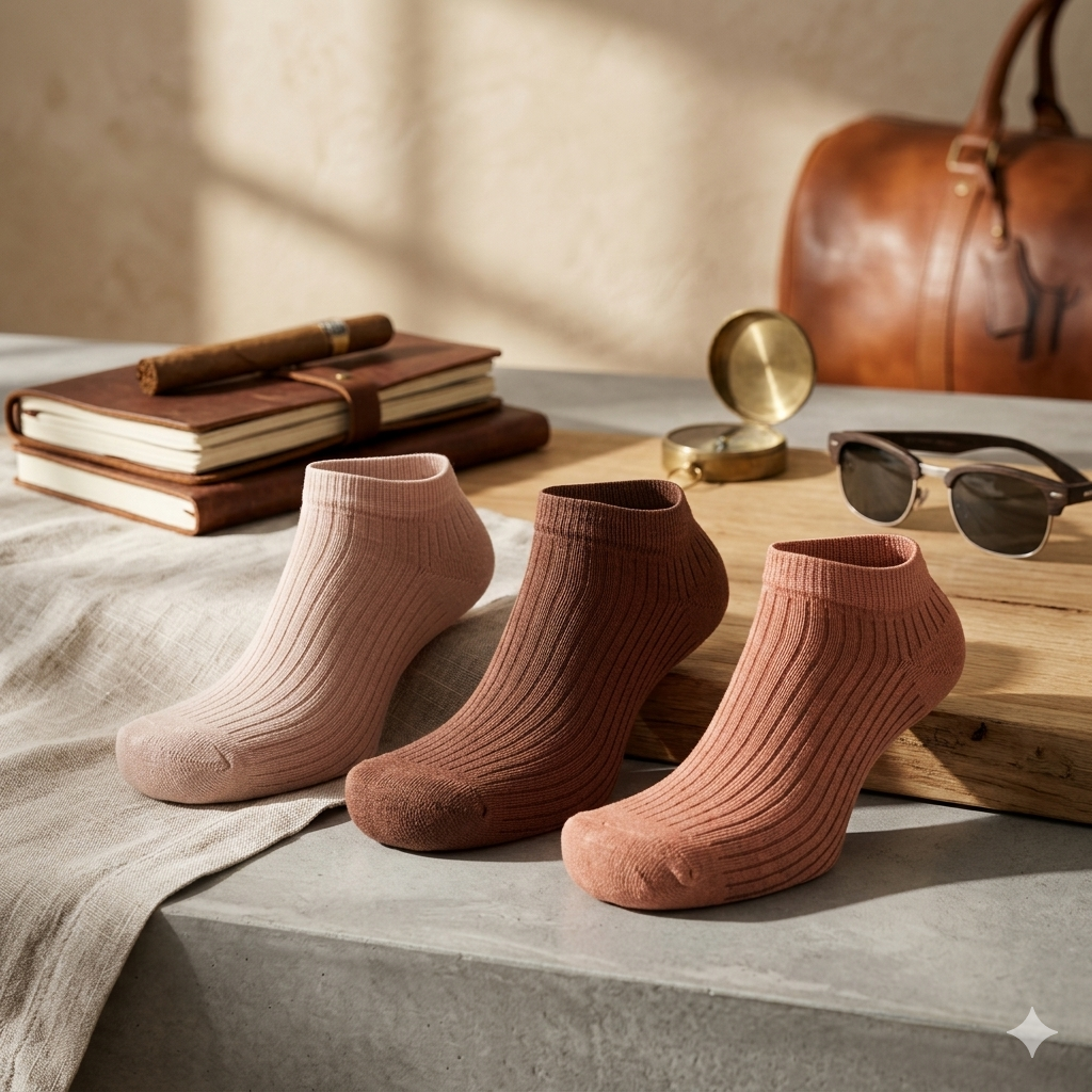 Women Premium Ribbed Cotton Ankle Socks