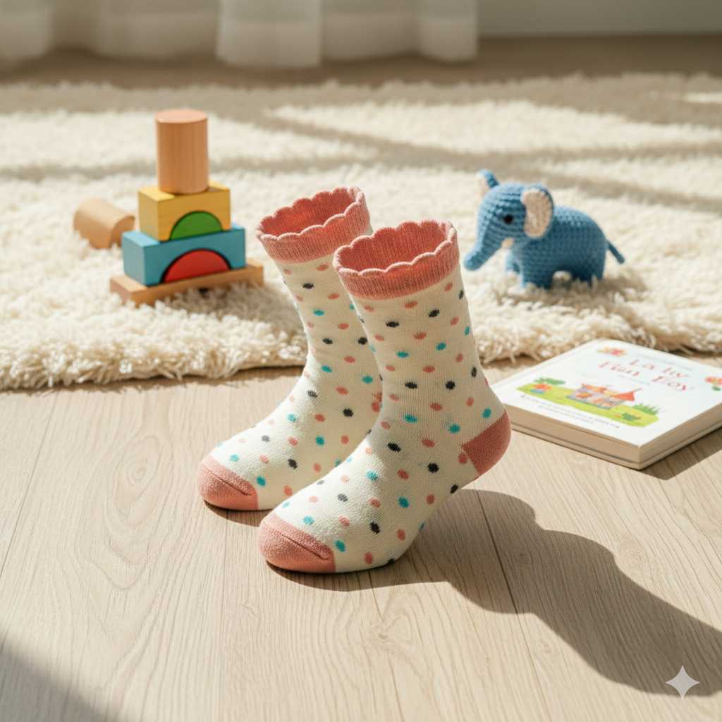 Ruffle-Trim Polka Dot Socks for Girls