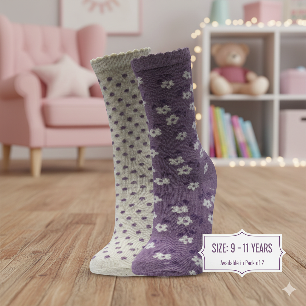 Girl's Fun Dot & Floral Ankle Socks