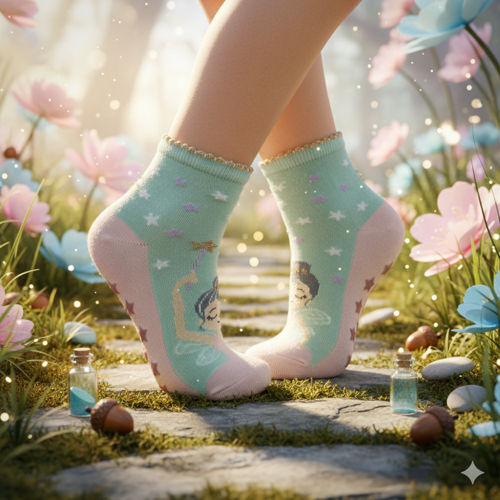 Girl Fairy Print Anti-Slip Socks