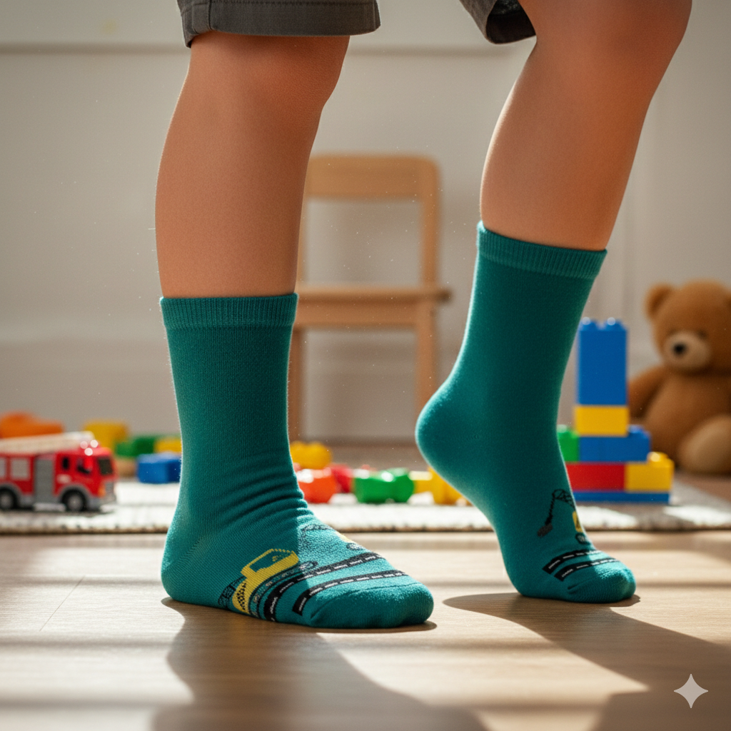 Boys Excavator Crew Socks