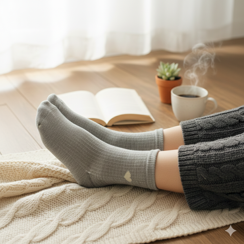 Cozy Heart Crew Socks