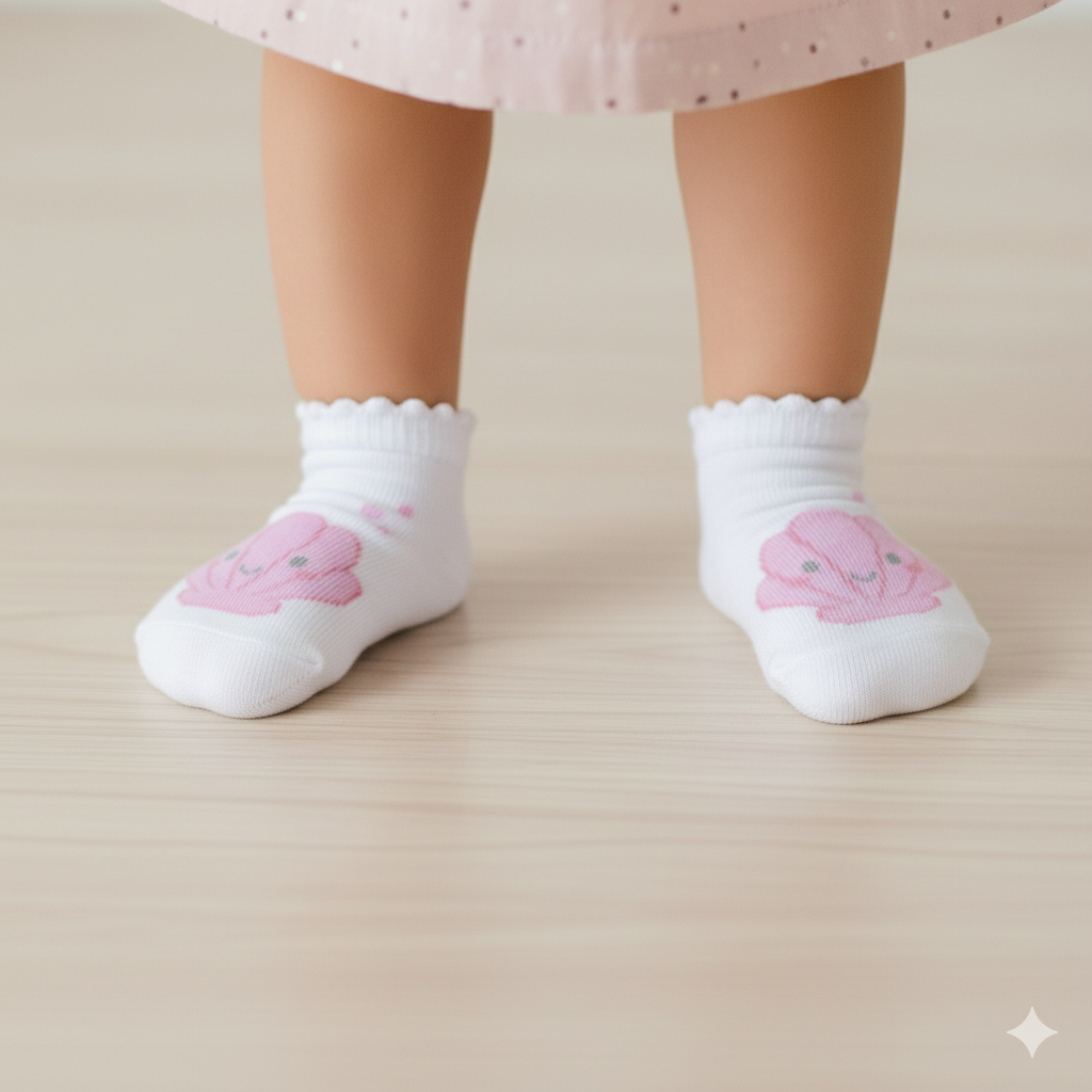 Baby Girl Seashell Print Ankle Socks