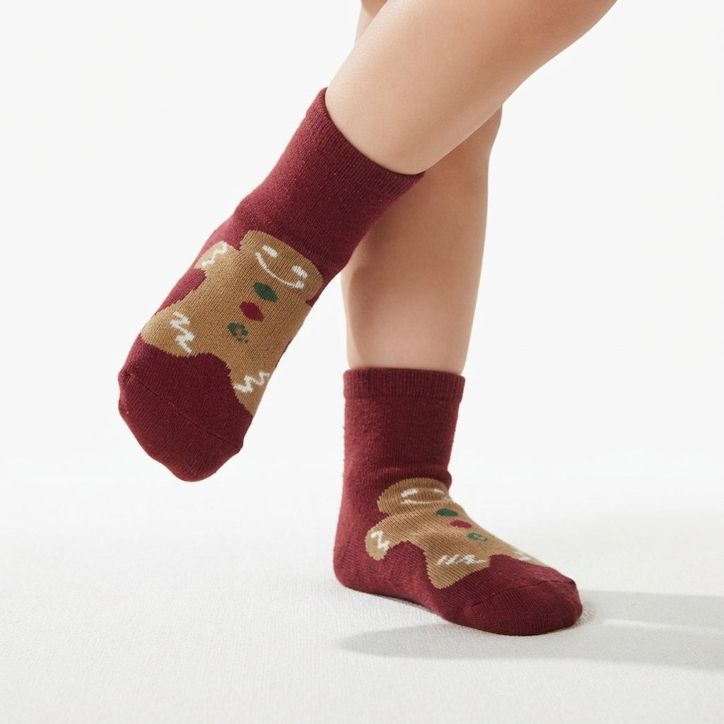 Gingerbread Man Kids Anti-Slip Socks