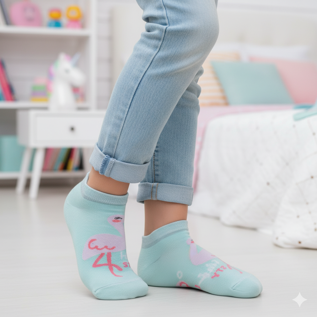 Girl's Cute Flamingo Ankle Socks