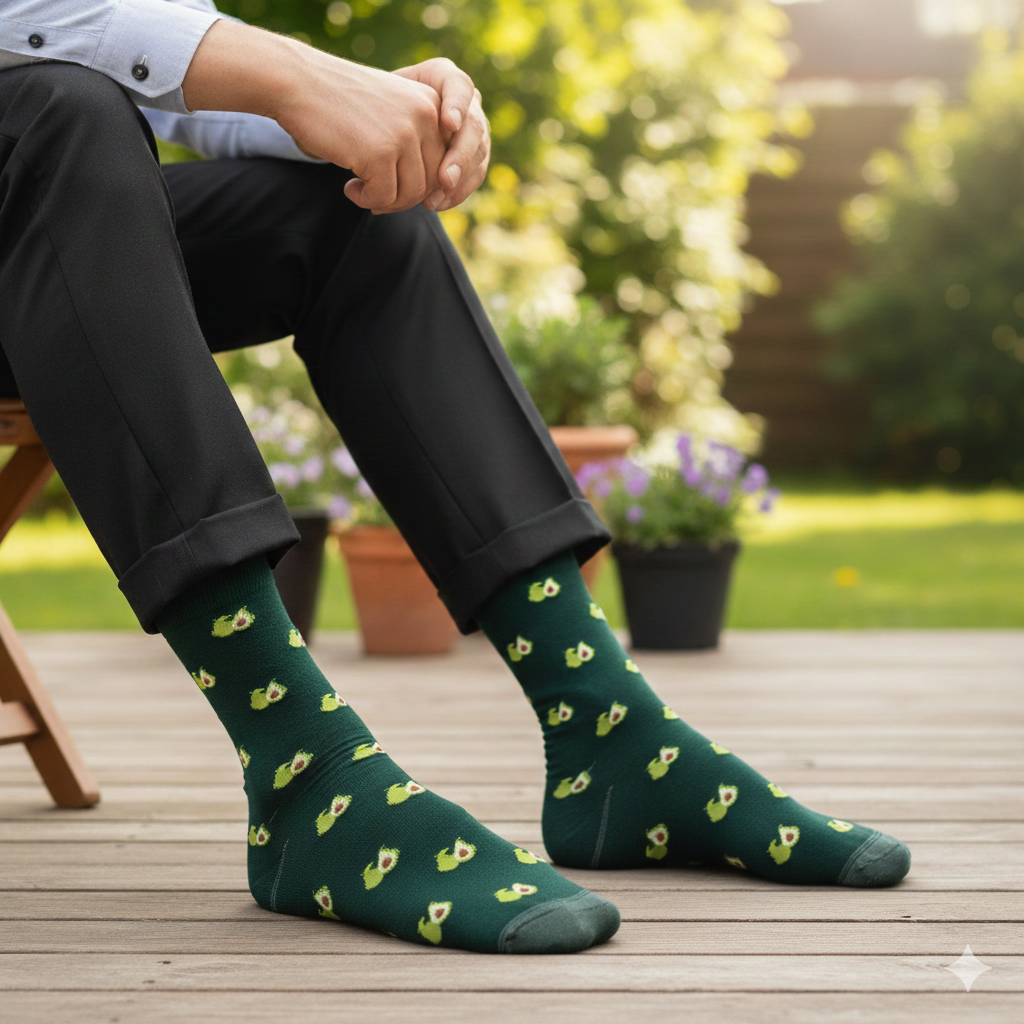 Avocado Print Men Socks