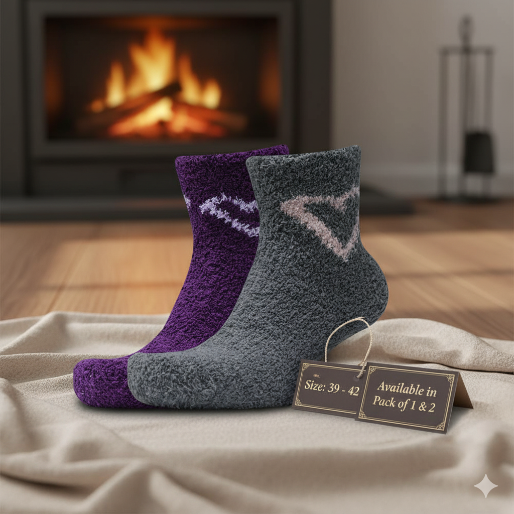 Ultra-Soft Fluffy Heart Fuzzy Socks for Women