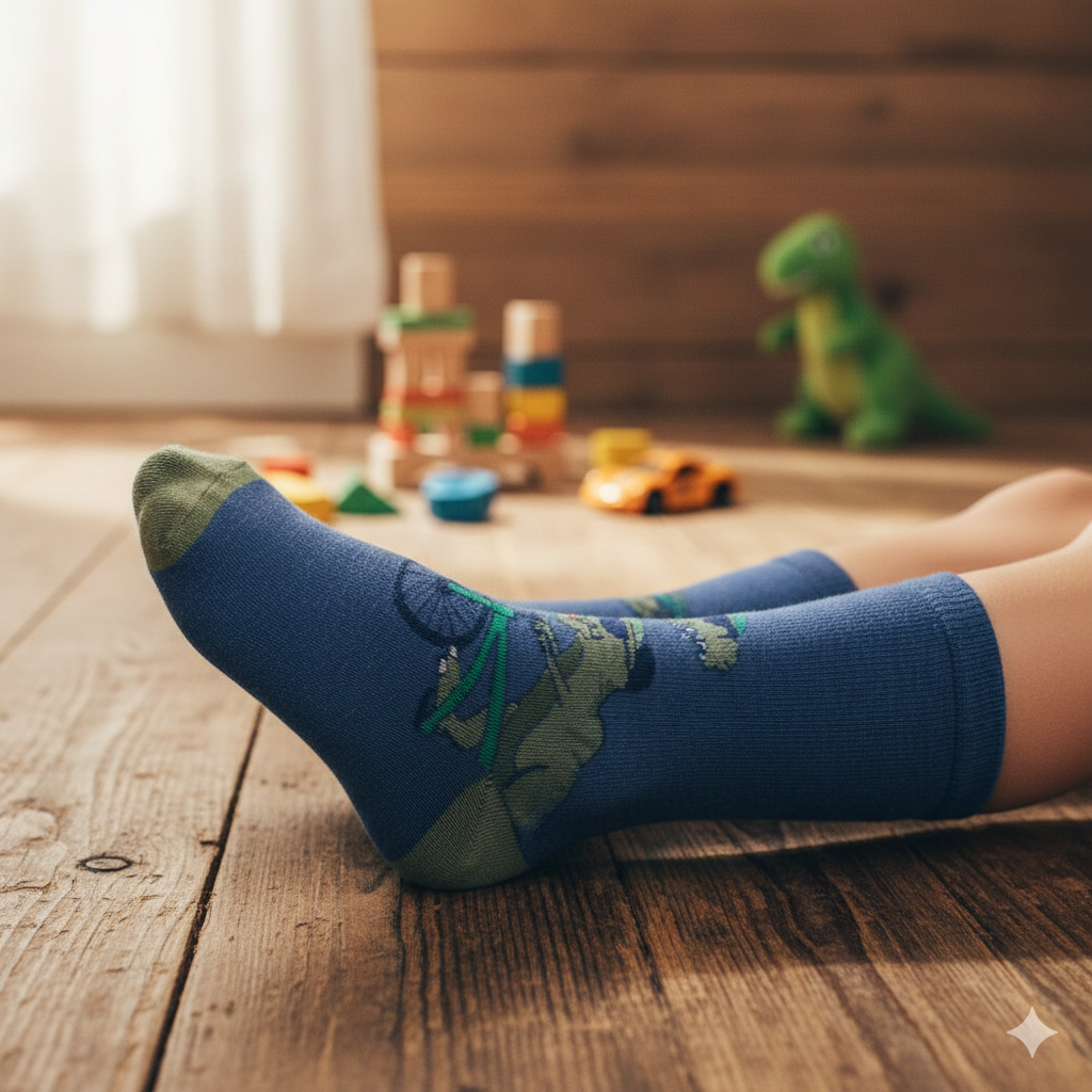 Boy's Dinosaur Biking Crew Socks