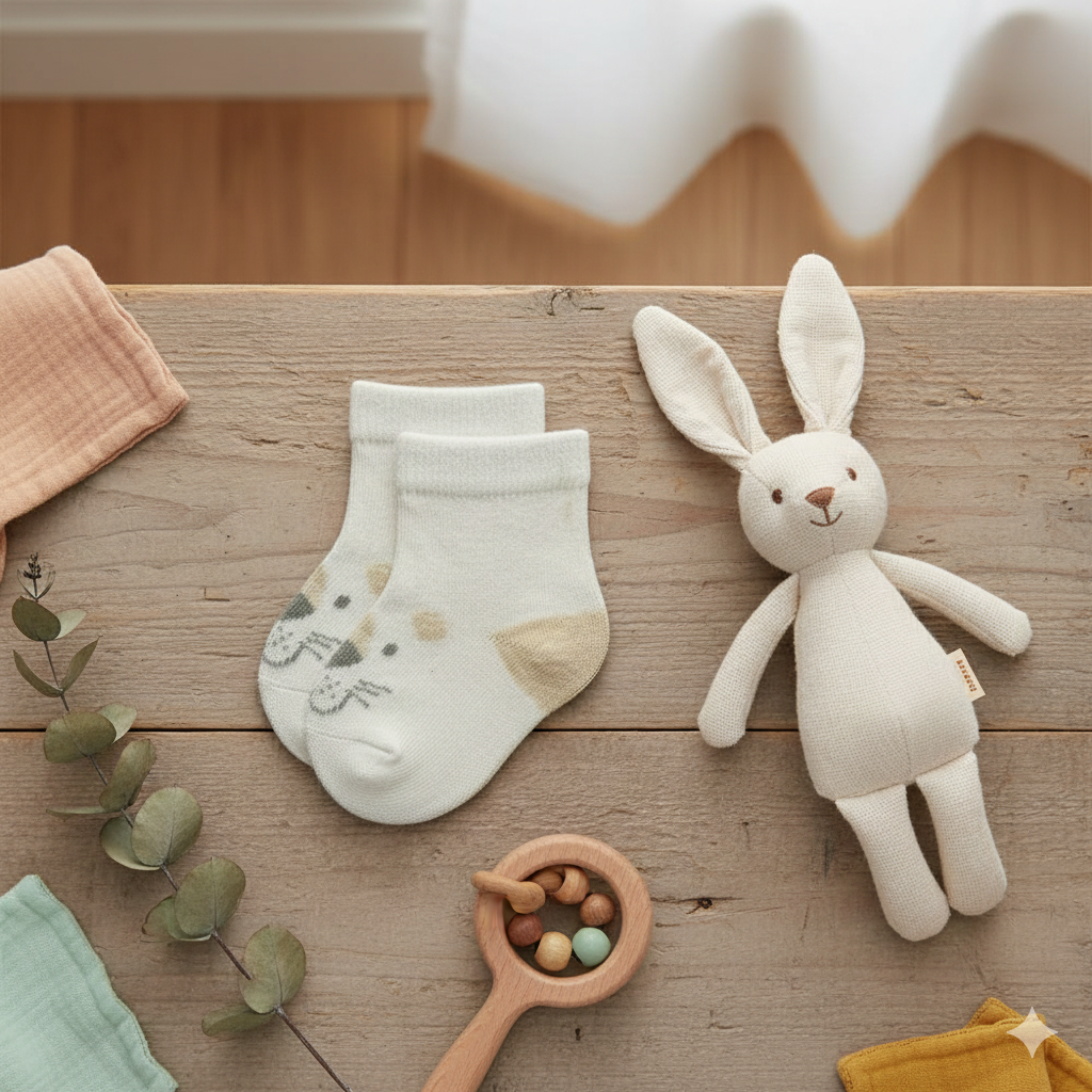 Adorable Cozy Cat Face Baby Socks