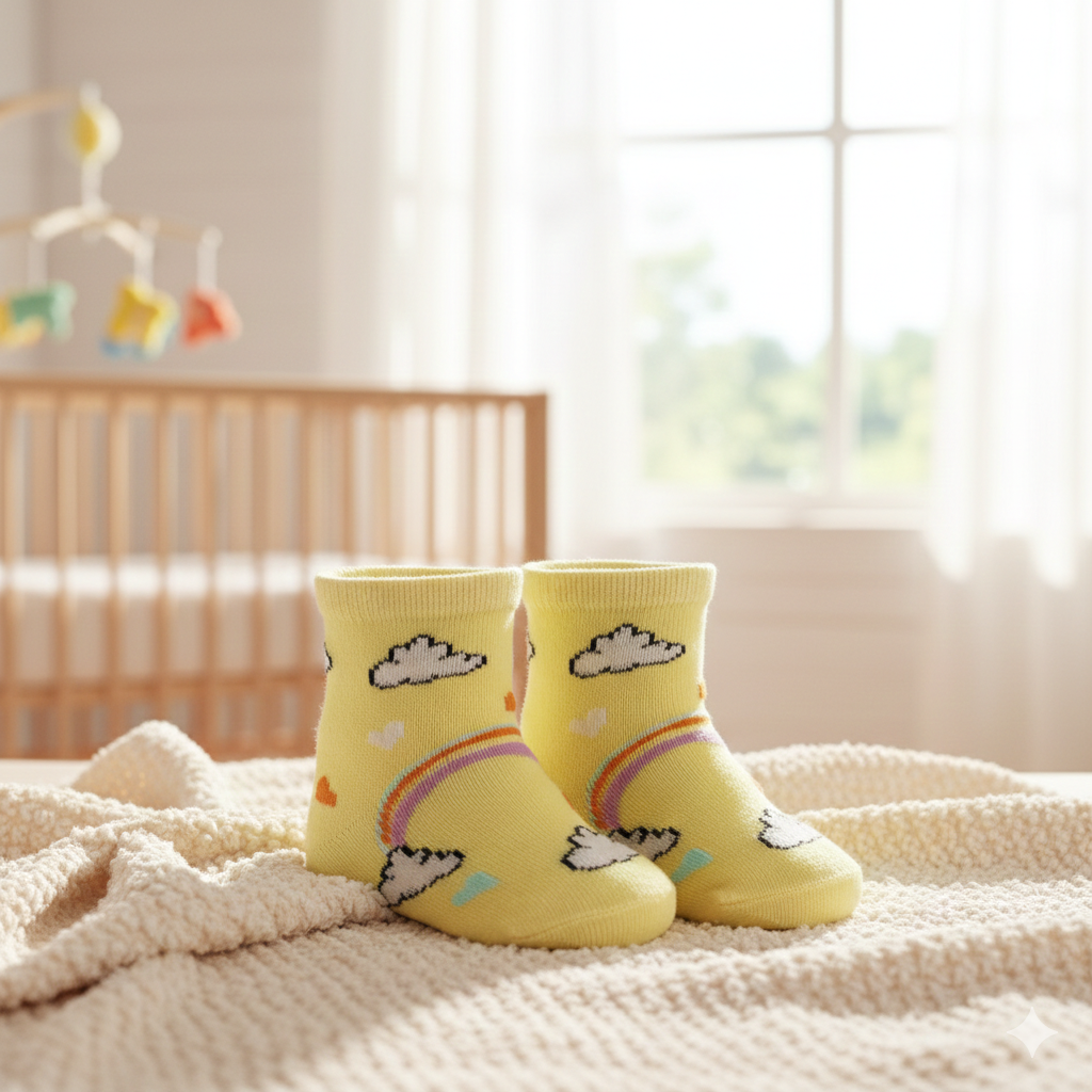 Premium Rainbow & Cloud Infant Socks
