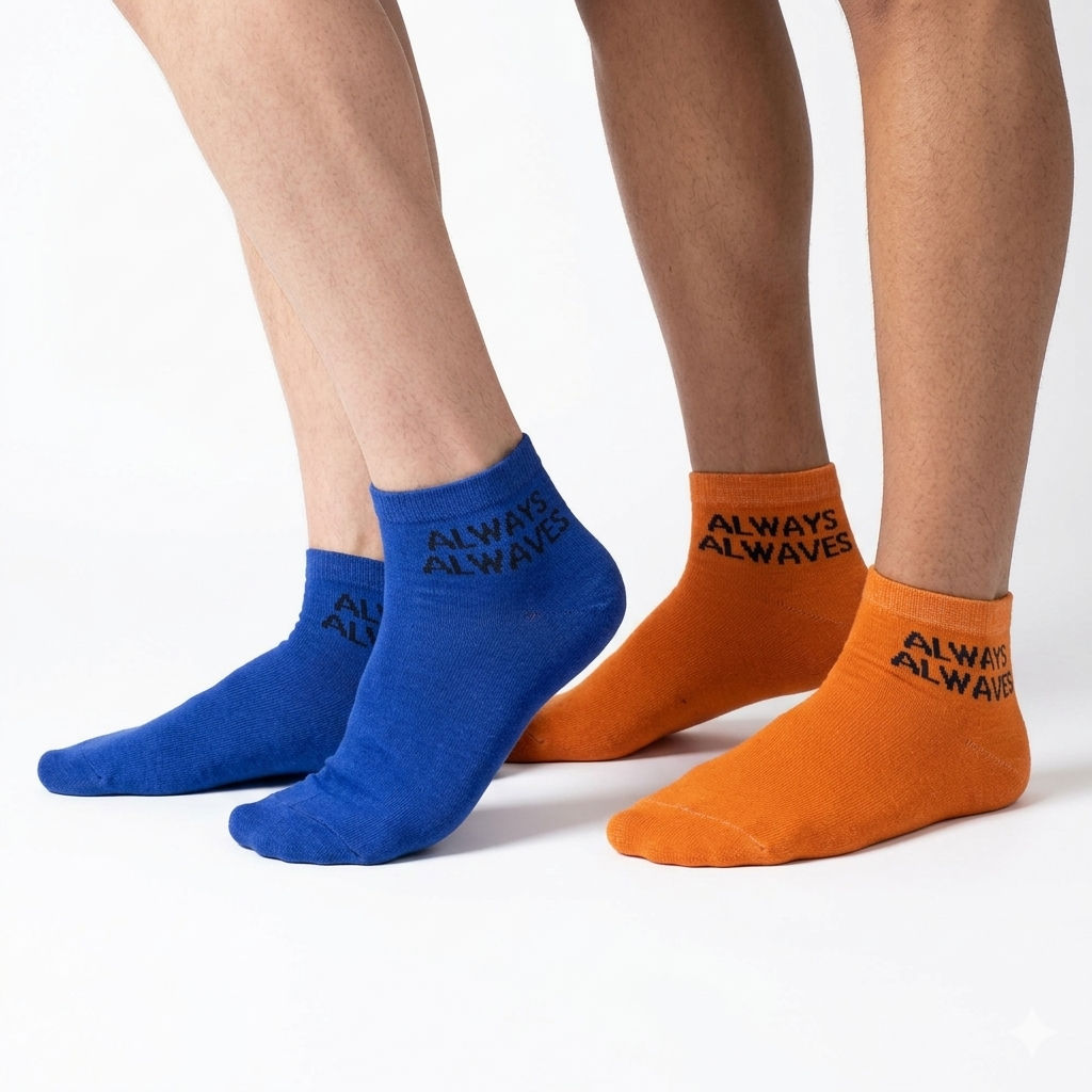 "Always Alwaves" Print Ankle Socks