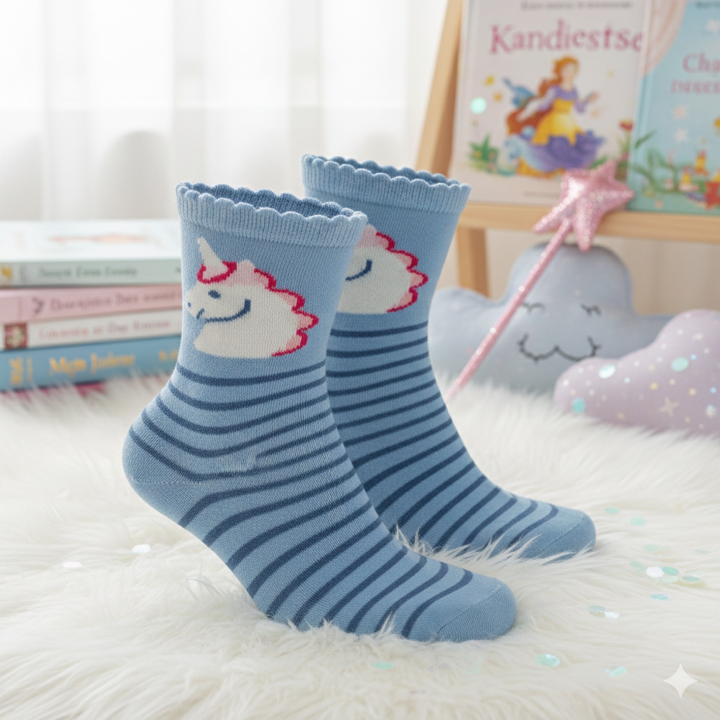 Magical Unicorn Girls' Crew Socks