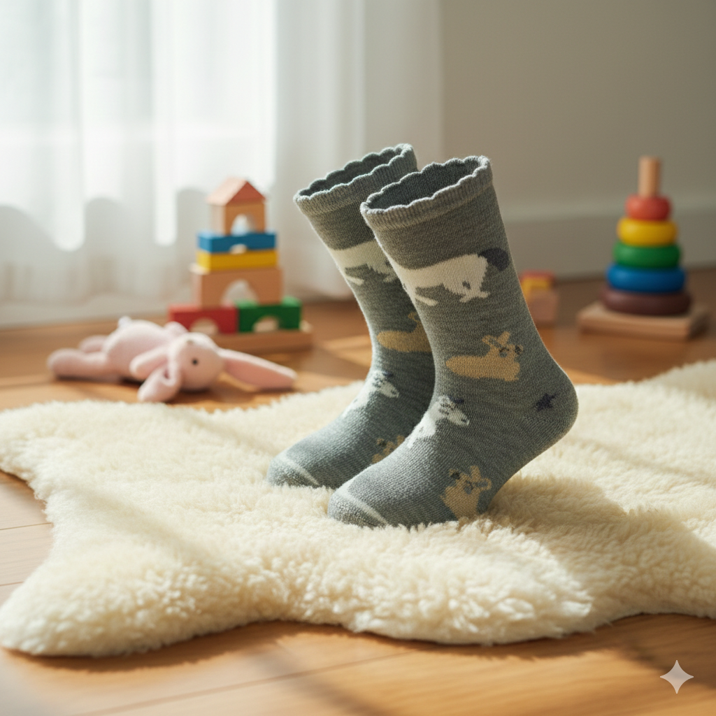 Magical Unicorn Grey Girls Socks