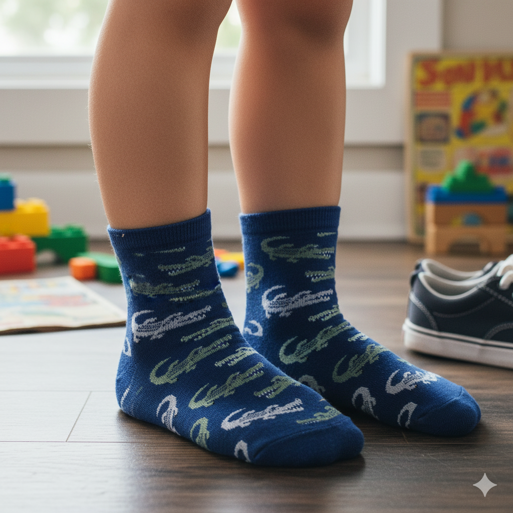 Boys Funky Alligator Crew Socks