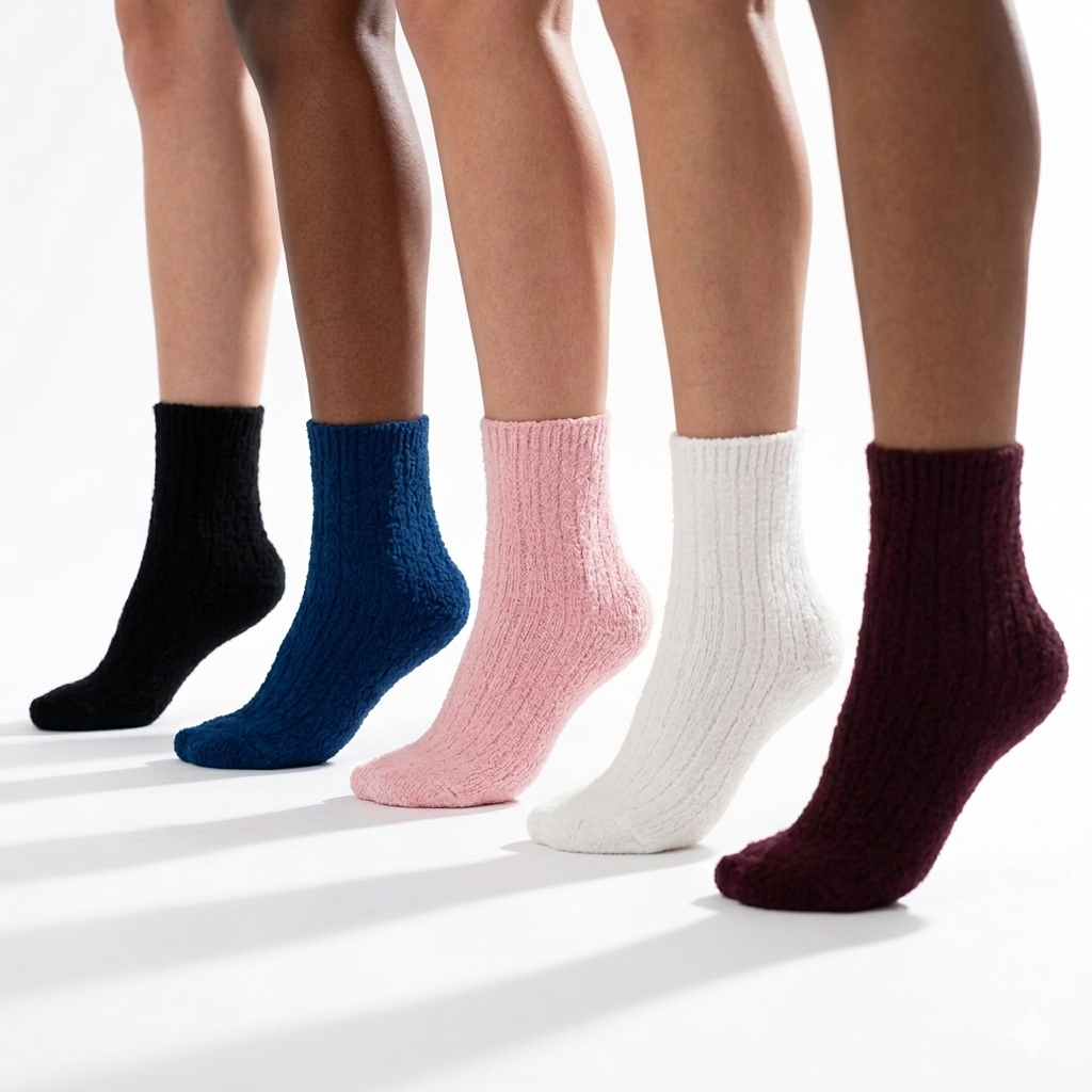 Girls Ultra-Soft Fuzzy Chenille Socks