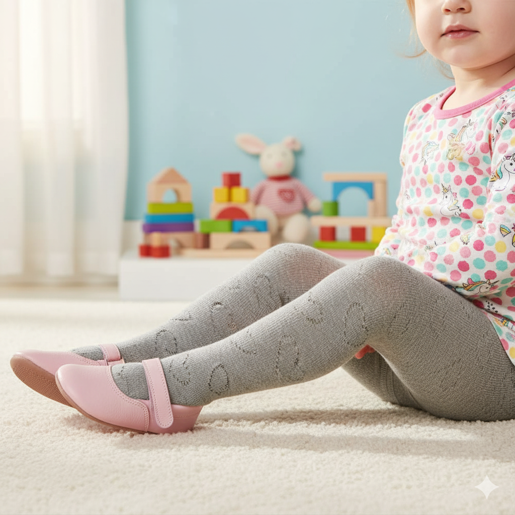 Cozy Knit Girls' Lacy Heart Pattern Tights (CJ)